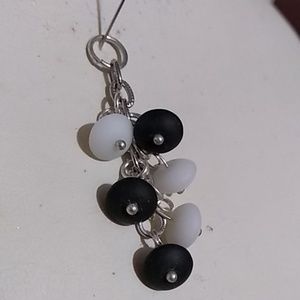 Clearance-Black and white sea glass necklace
